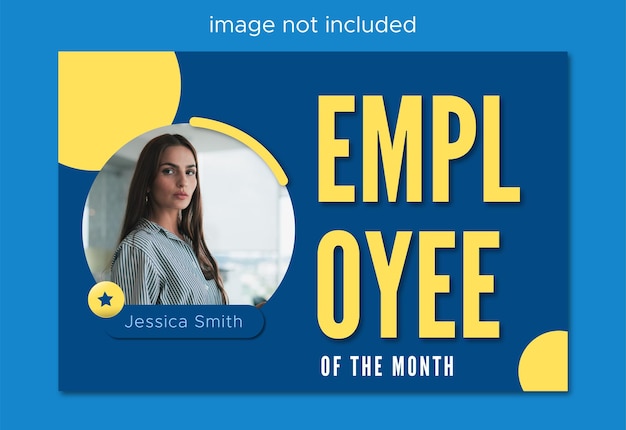 picture of a woman in employee of the month banne