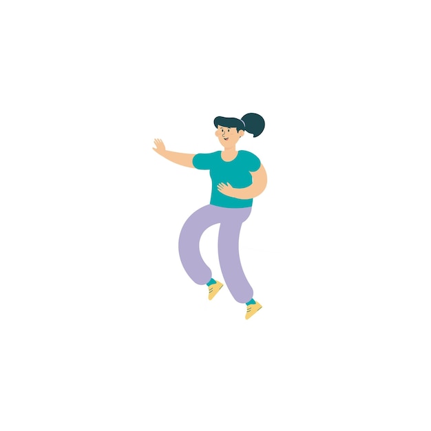 Vector a picture of a woman on a skateboard with a man wearing a blue shirt and purple pants