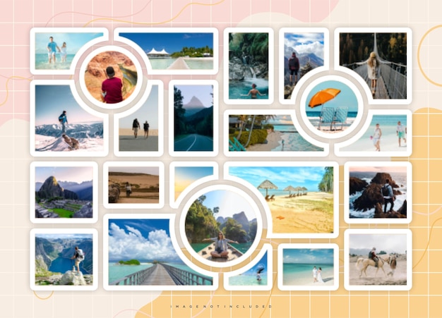 pictures or photos frame collage comics page grid layout abstract photo frames and digital photo wall template