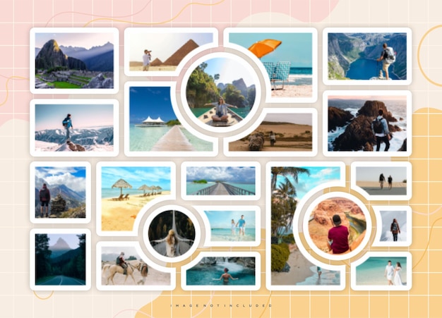 pictures or photos frame collage comics page grid layout abstract photo frames and digital photo wall template