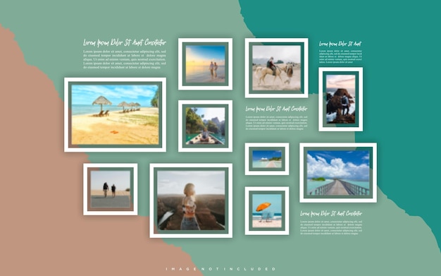 pictures or photos frame collage comics page grid layout abstract photo frames and digital photo wall template