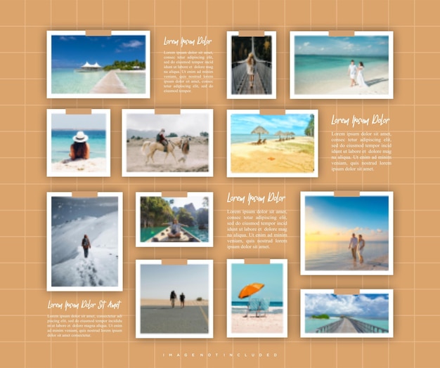 pictures or photos frame collage comics page grid layout abstract photo frames and digital photo wall template