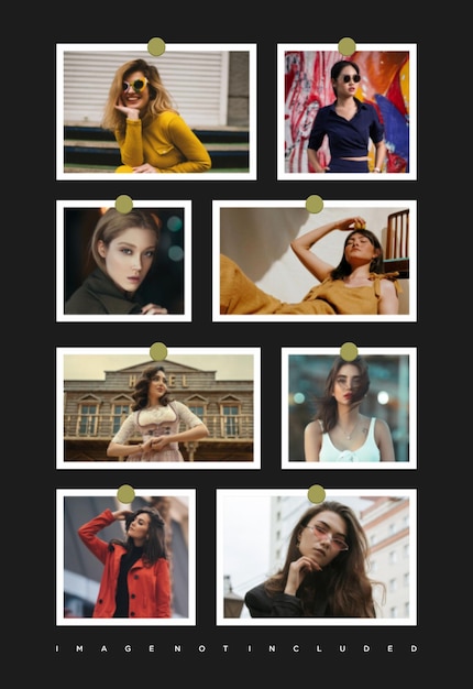 Pictures or photos frame collage and digital photo wall template