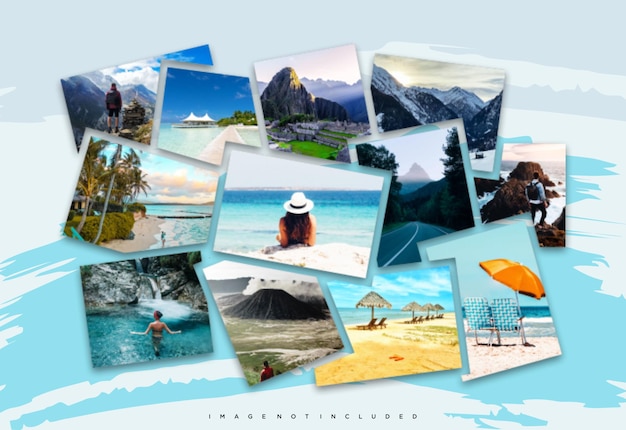 pictures or photos frame collage and digital photo wall template