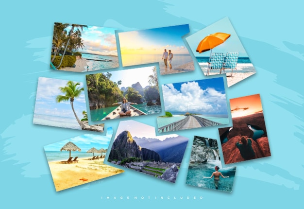 pictures or photos frame collage and digital photo wall template