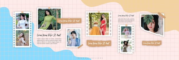 pictures or photos frame collage and digital photo wall template