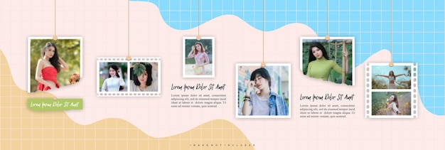 pictures or photos frame collage and digital photo wall template
