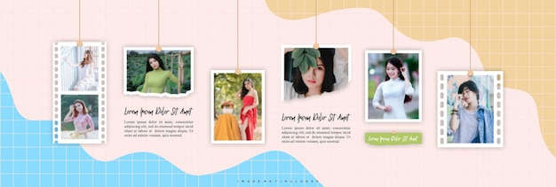 pictures or photos frame collage and digital photo wall template