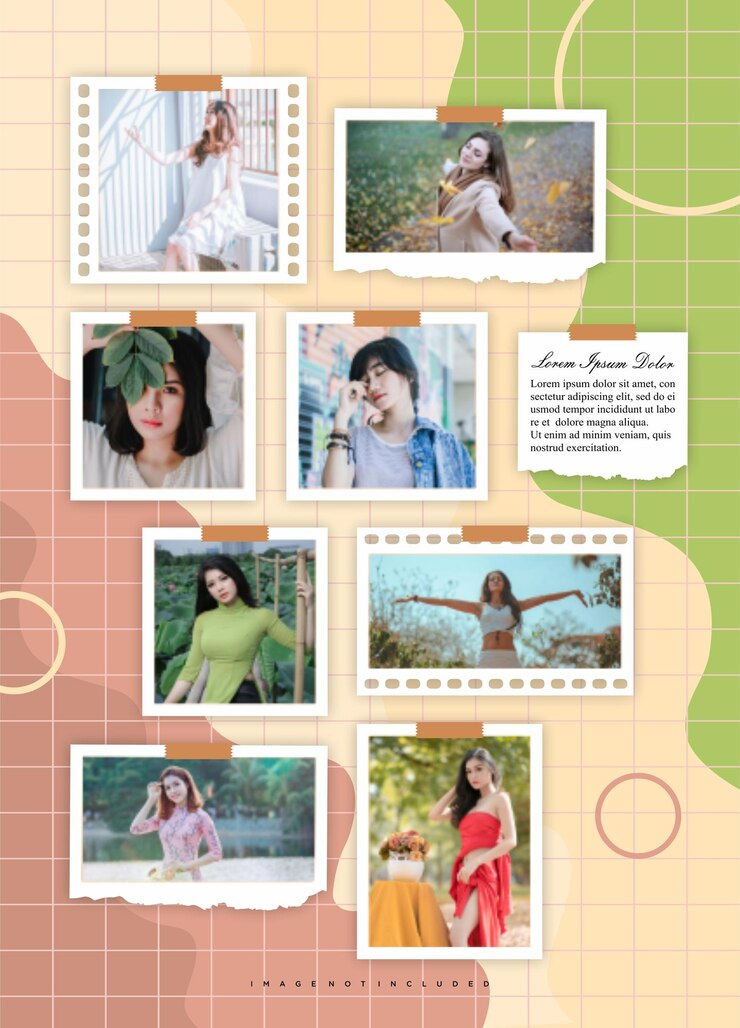 Vector 写真のフレーム コラージュ 抽象的な写真フレーム デジタル写真の壁のテンプレート