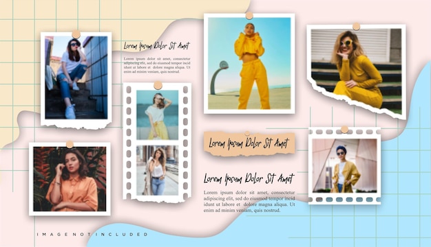 Pictures or photos frame collage layout abstract photo frames and digital photo wall template