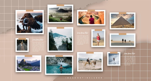 pictures or photos frame collage layout abstract photo frames and digital photo wall template