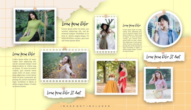 Pictures or photos frame collage page grid layout abstract photo frames and digital photo wall template