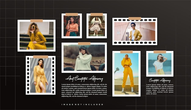 pictures or photos frame collage page grid layout abstract photo frames and digital photo wall template