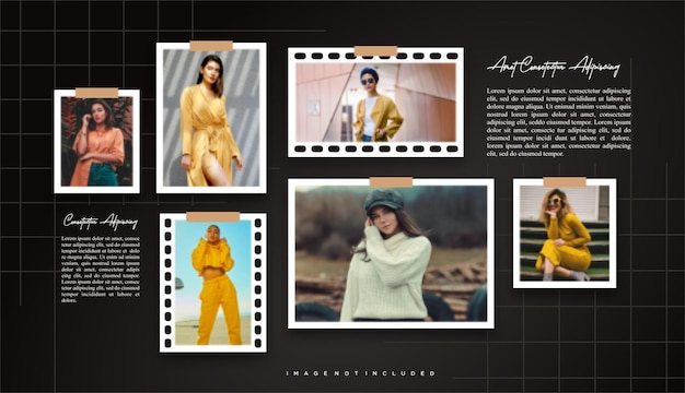 pictures or photos frame collage page grid layout abstract photo frames and digital photo wall template