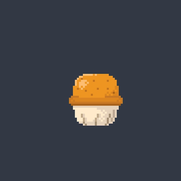 Vector pie cake in pixel art style