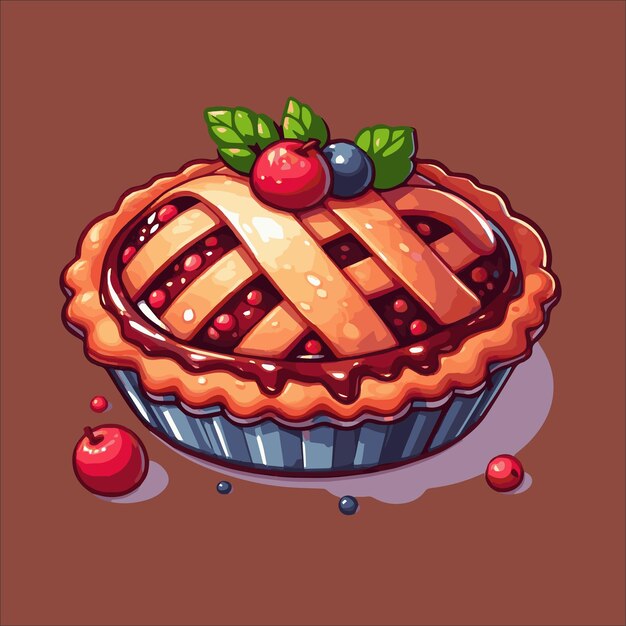 A pie in cartoon style