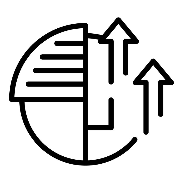Pie chart data icon outline vector Business graph Statistic report