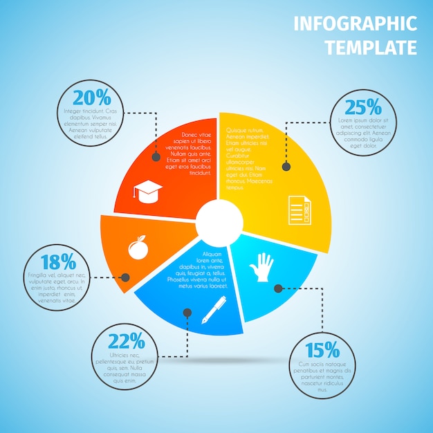 Pie chart education infographic template