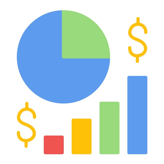 Vector pie chart flat illustration