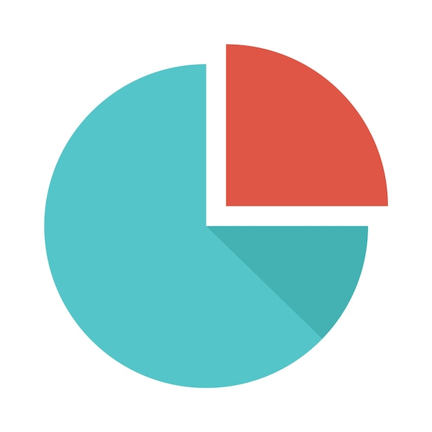 Pie chart icon in flat color style