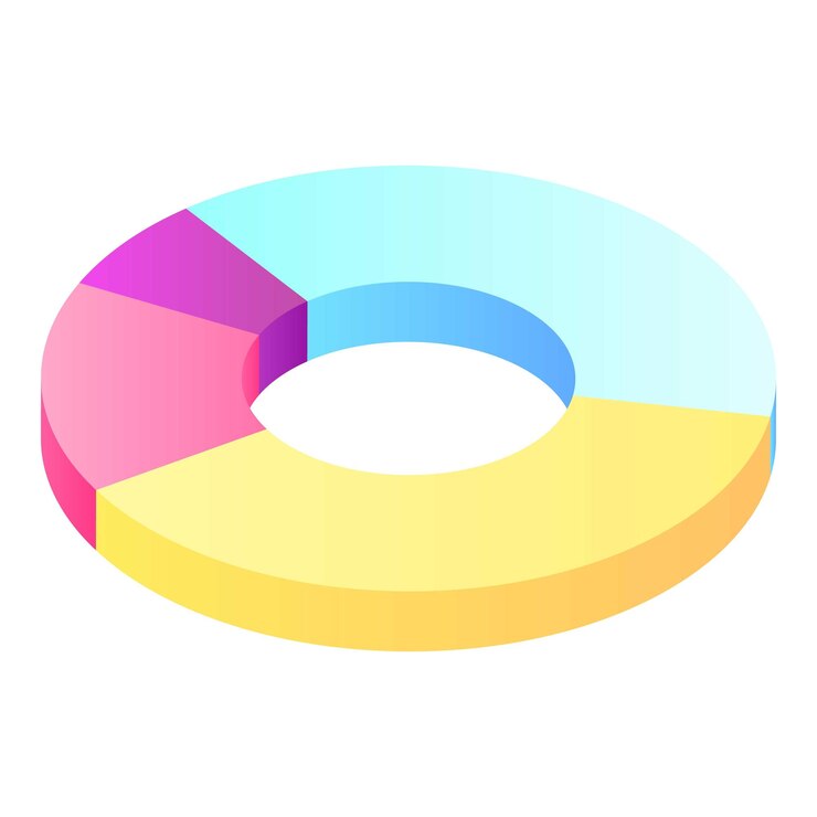 Vector pie chart icon isometric of pie chart vector icon for web design isolated on white background