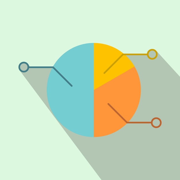 Инфографическая плоская иконка круговой диаграммы для интернета и мобильных устройств