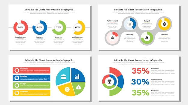 pie chart infographic presentation template fully editable