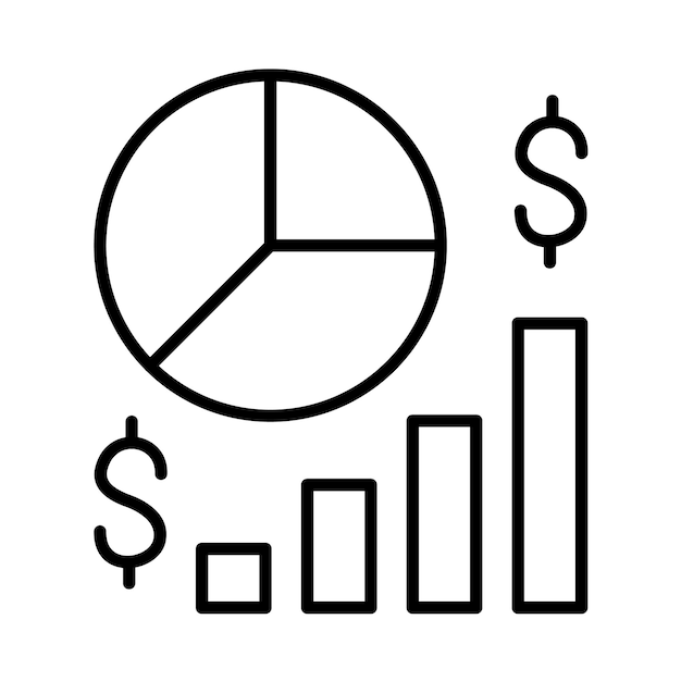 Pie Chart Line Illustration