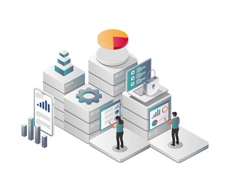 Vector pie charts and data analysis