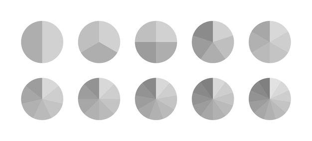 Круговая диаграмма монохромная круговая структурная диаграмма круговая диаграмма круговая диаграмма с сегментами и срезами набор схем с секторами