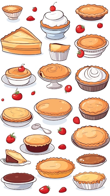 Pie food drawing cartoon artwork vector