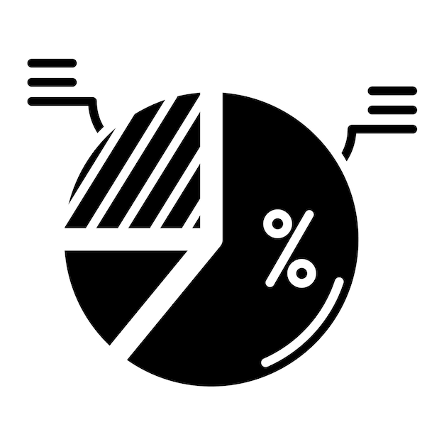 Pie glyph solid black illustration