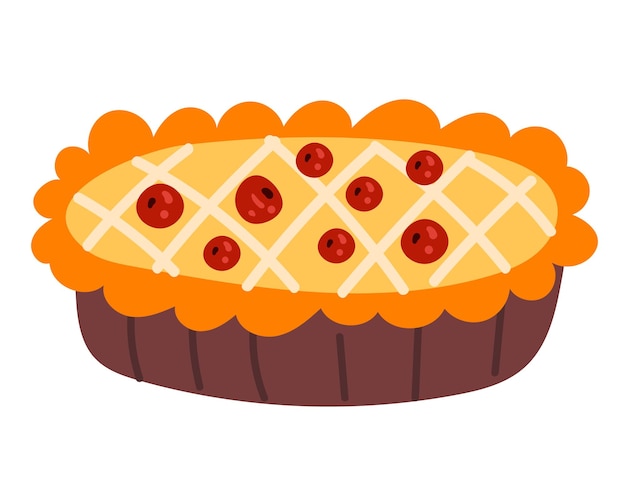 Vector pie icon dish sweet cake isolated on white background concept graphic design element