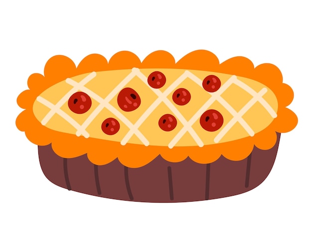 Pie icon dish sweet cake isolated on white background concept graphic design element