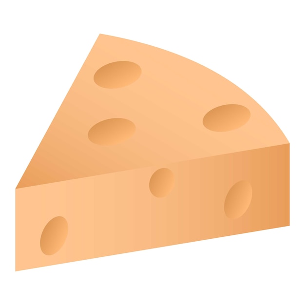 Piece of cheese icon Isometric of piece of cheese vector icon for web design isolated on white background