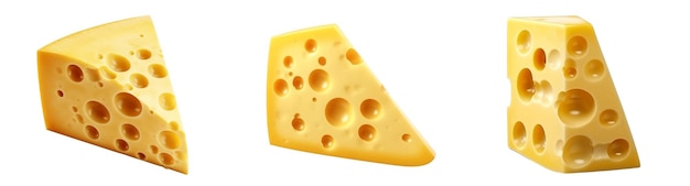 화이트 절연 치즈 벡터 세트의 조각