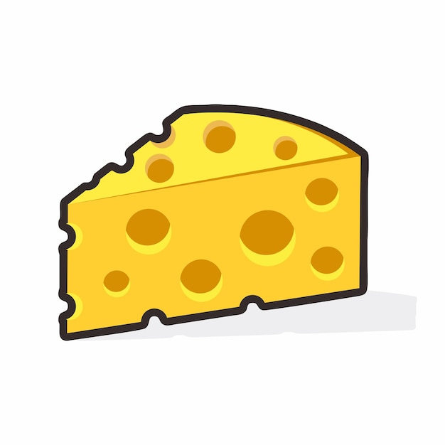 A piece of cheese with a white background.