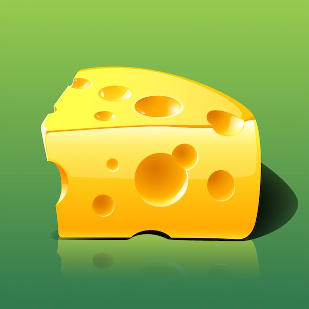 Vector piece of cheese