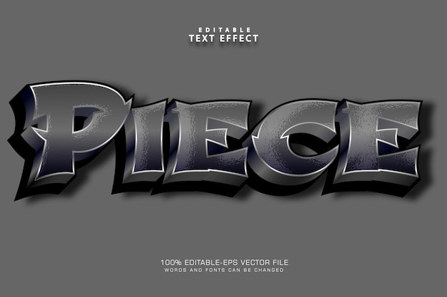 Vector piece editable text effect 3 dimension emboss modern style