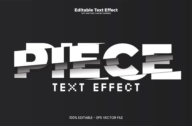 Vector piece editable text effect in modern trend style