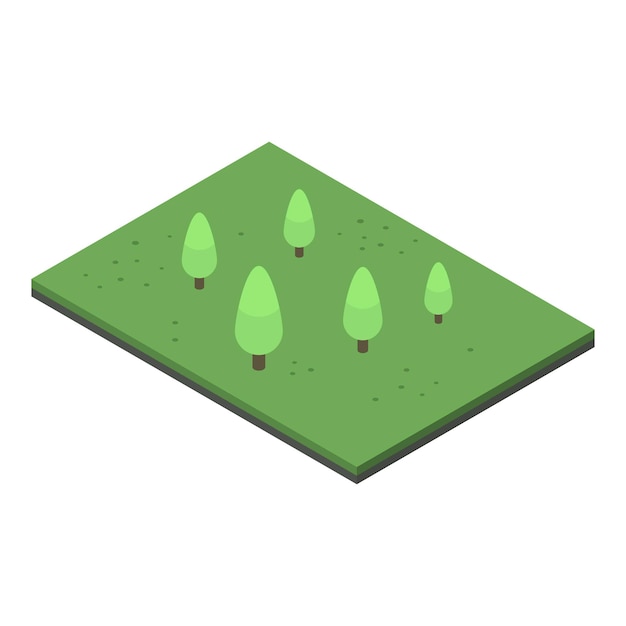 Vettore pezzo di icona del parco verde isometrico di un pezzo di icona vettoriale del parco verde per il web design isolato su sfondo bianco