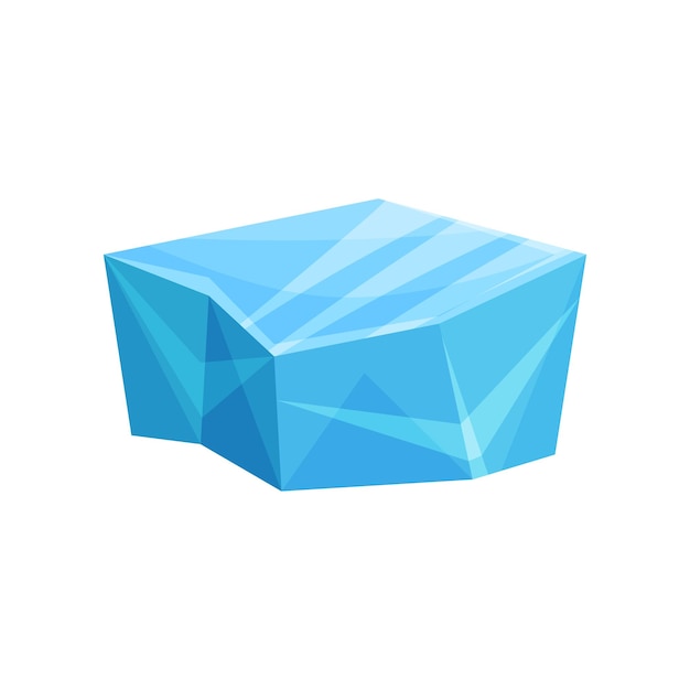 Piece of ice cold frozen block vector Illustration on a white background