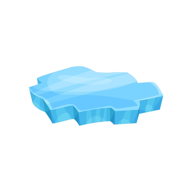 Piece of ice icy cliff or iceberg vector Illustration on a white background