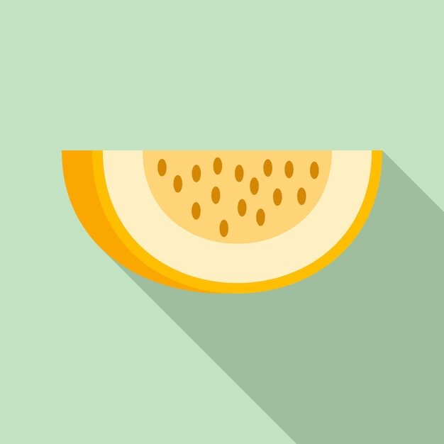 Vettore icona di un pezzo di melone illustrazione piatta di un pezzo di icona vettoriale di melone per il web design