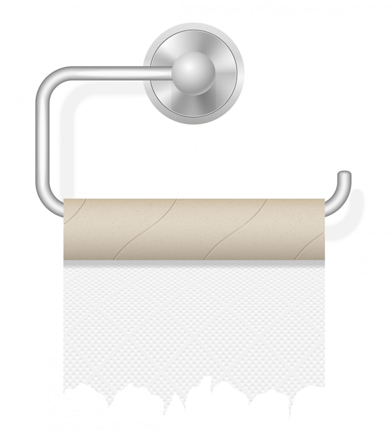 Vector piece toilet paper on holder vector illustration