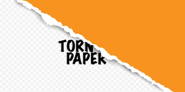 a piece of torn orange paper with a soft shadow is on a gray painted background for text