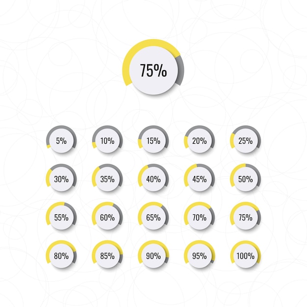 Piechart infographic template on a white background Modern business data visualization with text