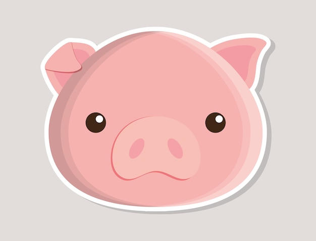 pig animal cute little cartoon icon