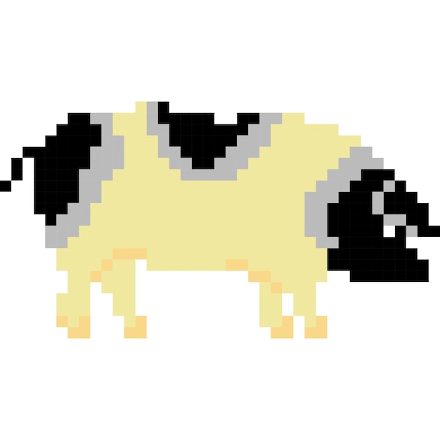 Vector pig cartoon icon in pixel style