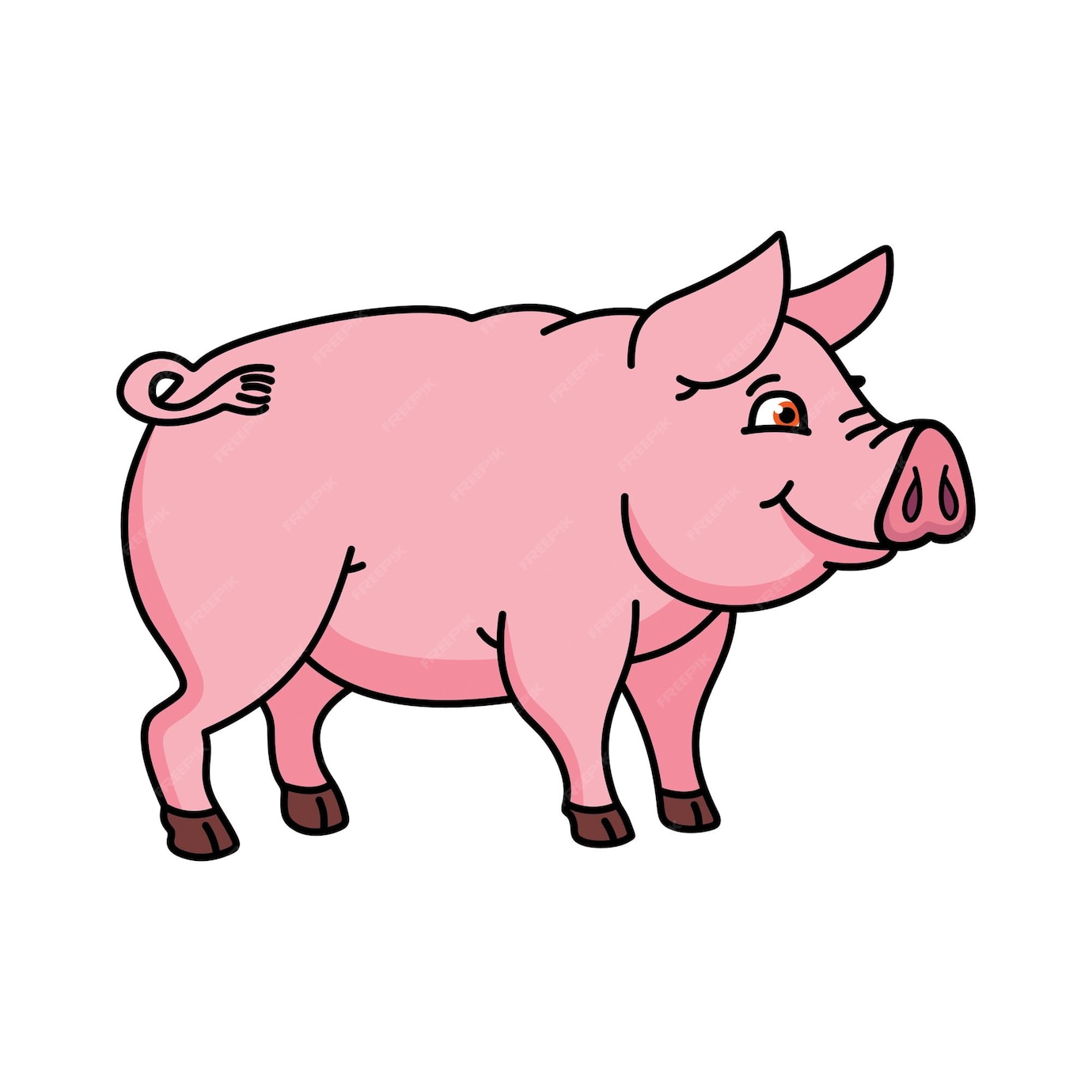 Premium Vector Pig cartoon vector illustration cute pig cartoon